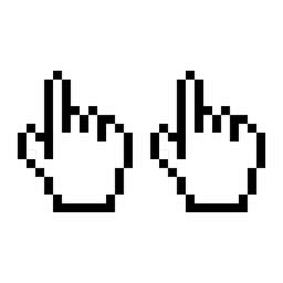 Two pixelated cursors